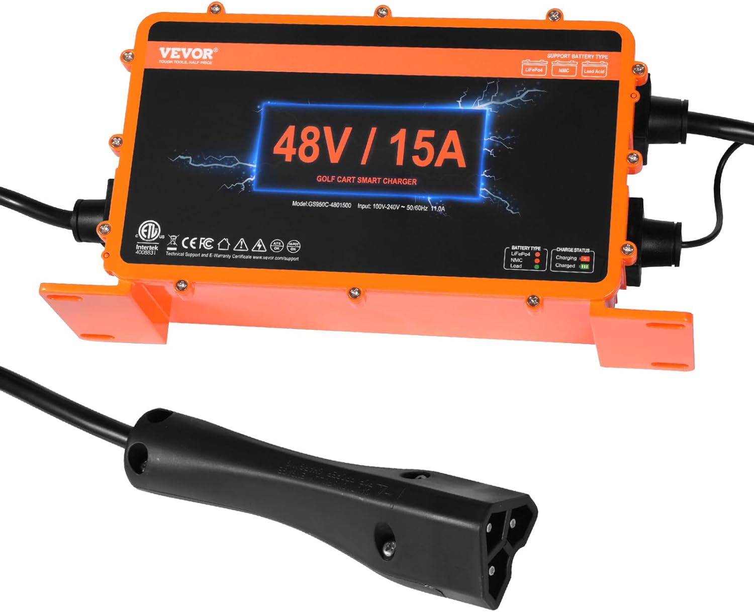 Contents of the VEVOR 48V 15A Golf Cart Smart Charger package
