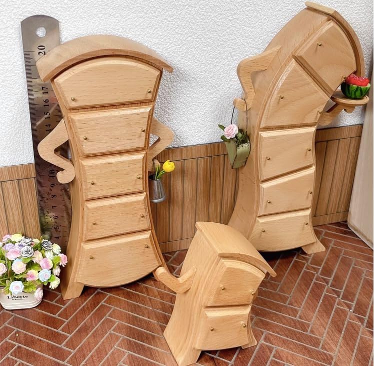 Miniatura 6 de AirAds - Casa de muñecas a escala 16, muebles en miniatura, modernos cajones de madera pintada (juego 3)