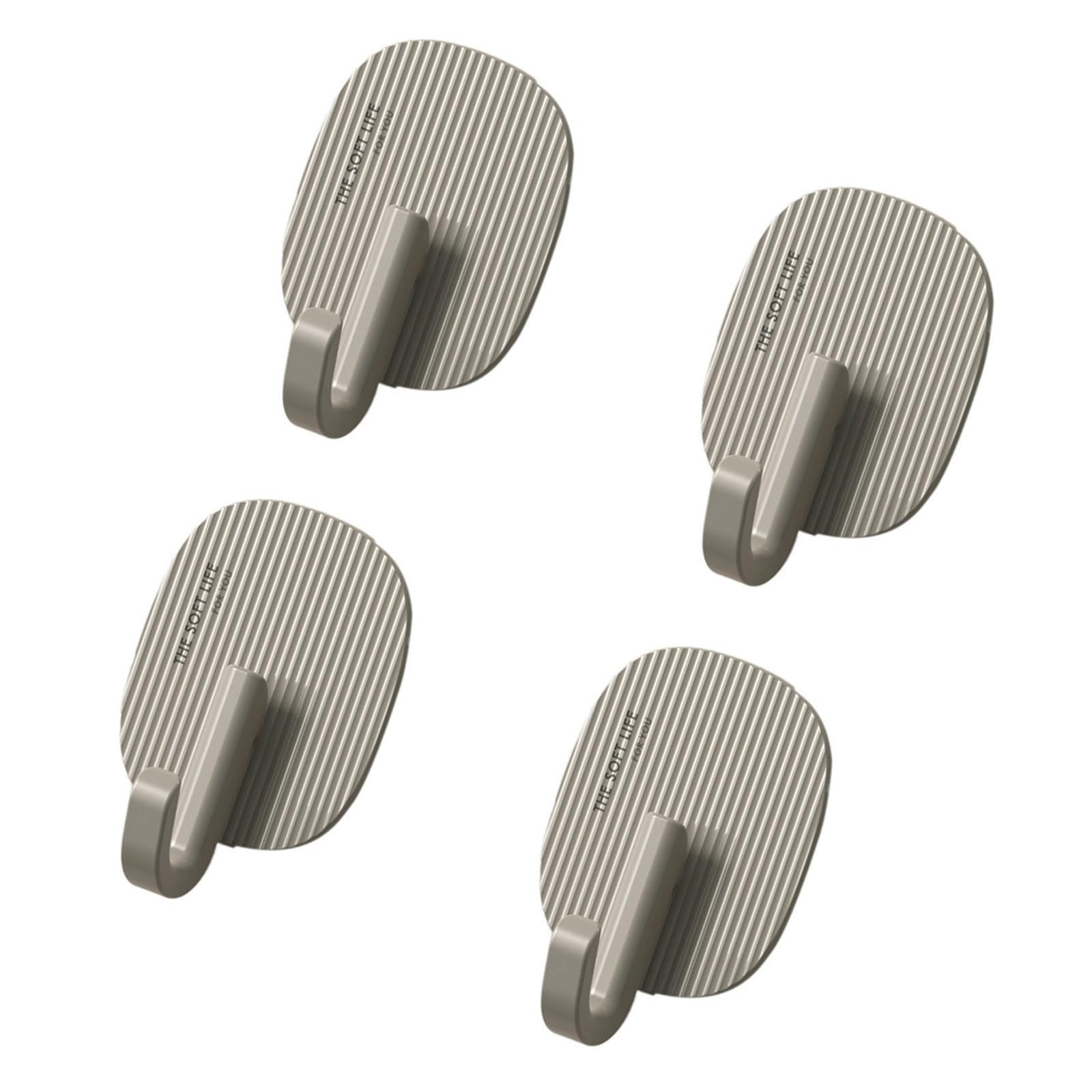 Tertioi Gray Adhesive Wall Hook Portable Sturdy Picture Hanger Accessories Modern Design Wall Hooks For Kitchen Home Decoration