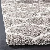 Safavieh Hudson Shag Collection SGH280B Grey and Ivory Moroccan Ogee Plush Area Rug (2'3