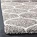 SAFAVIEH Hudson Shag Collection Accent Rug - 4' x 6', Grey & Ivory, Trellis Design, Non-Shedding & Easy Care, 2-inch Thick Ideal for High Traffic Areas in Entryway, Living Room, Bedroom (SGH280B)