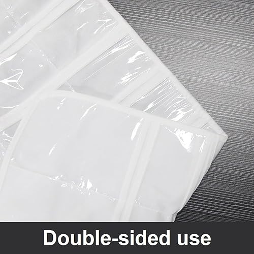 Miniatura 3 de Organizador de joyas colgante de doble cara con 72 bolsillos transparentes suaves para guardar joyas