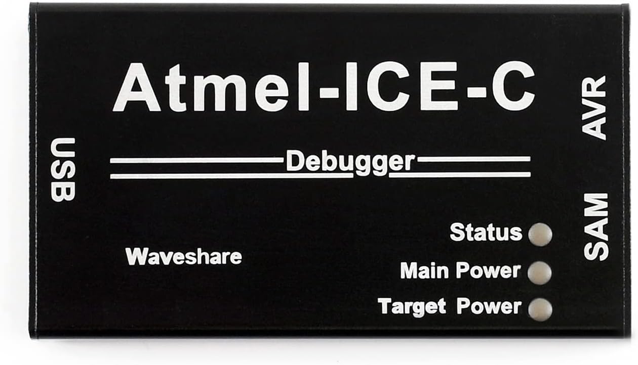 Waveshare Atmel-ICE-C Debugger Programmer Powerful Development Tool Atmel SAM and AVR Microcontrollers Original ATMEL-ICE-PCBA Inside Durable Aluminium Alloy Enclosure