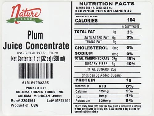 Miniatura 2 de Nature Blessed Concentrado de jugo de fruta de ciruela 100% - 2 cuartos (botellas de 2/32 fl oz), aplicaciones: elaboración de vino casero,