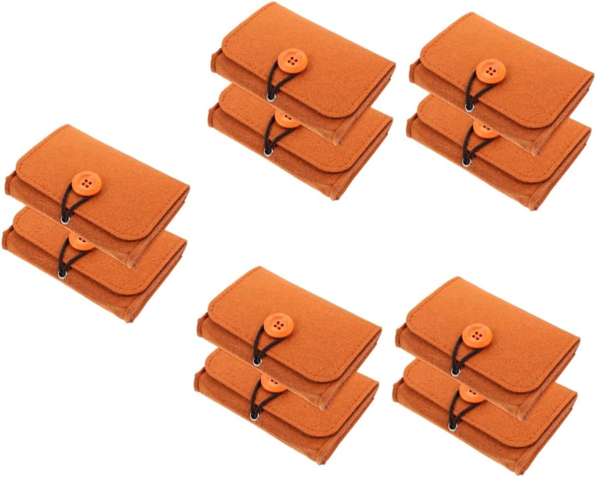 Housoutil 10 Pcs Essential Oil Storage Bag Small Bottles Bag Essential Oil Organizer Bag Essential Oil Carrying Bag Essential Oil Holder Bag Travel Vial Perfume Chemical Fiber Felt