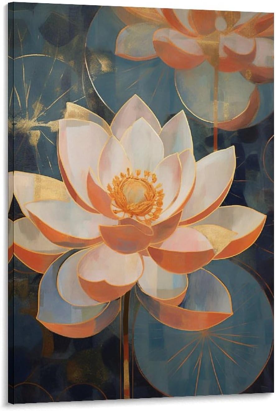 Canvas Prints OrangeGold Lotus Flower Posters Lotus Flower