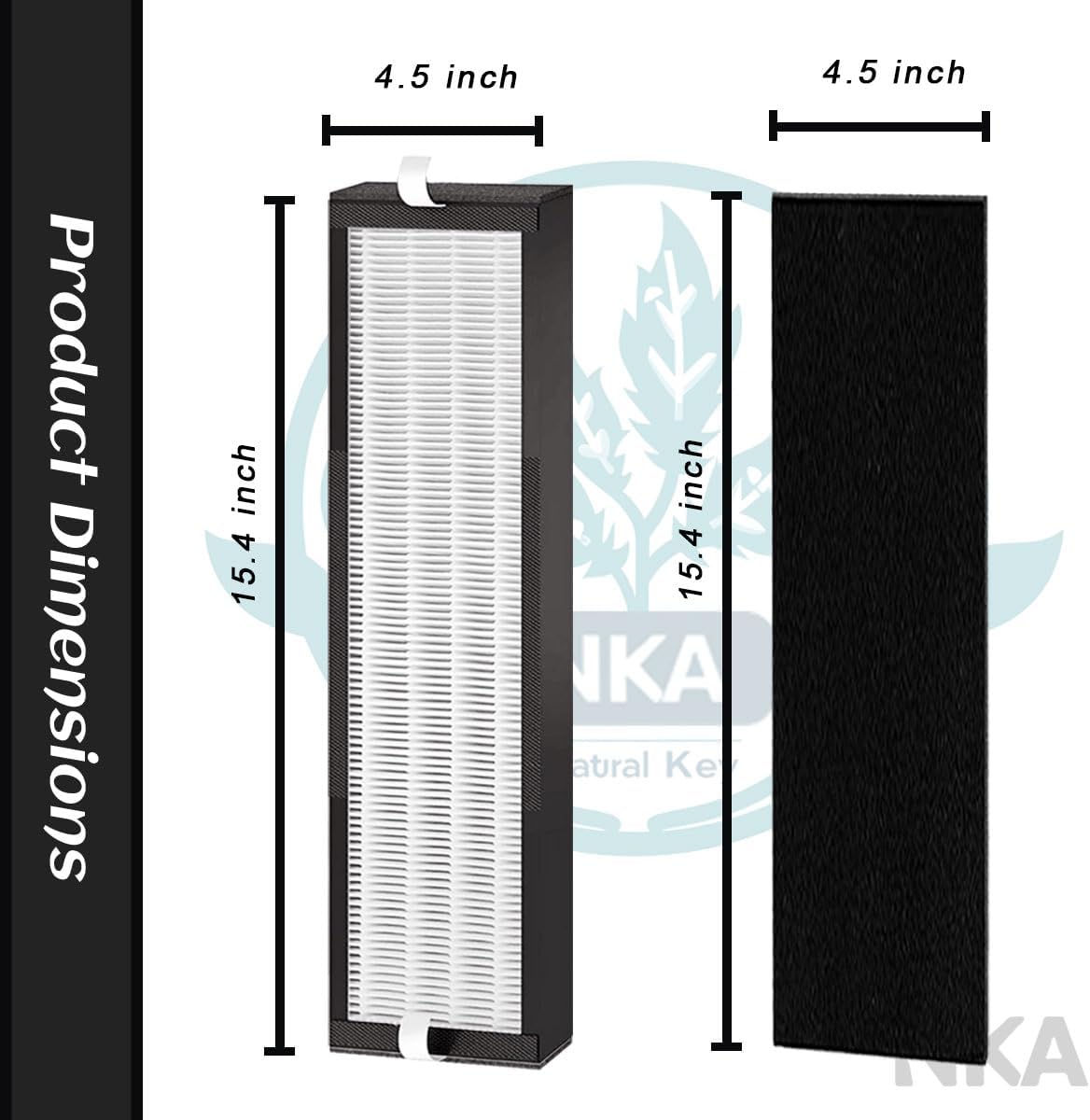 4 Pack TF60 TF60-Pure T500 Filter Replacement True HEPA Filter Carbon for alen t500 replacement filter Breathe Smart Tower Air Purifier (Includes 4 Hepa & 4 Carbon Filters)