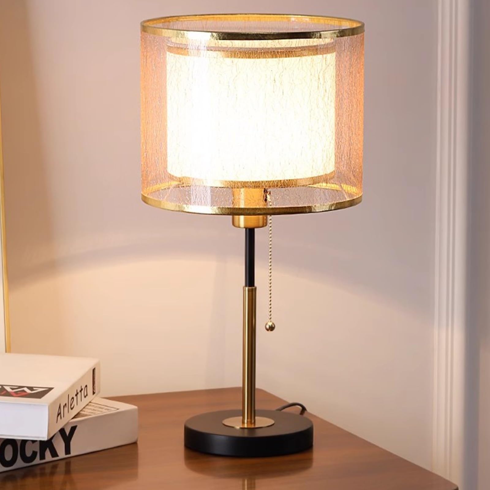 Lámpara de Noche Lámpara de mesa de cristal de cabecera de dormitorio Lámpara de mesa de moda de estilo simple moderno Lámpara de Mesita de Noche