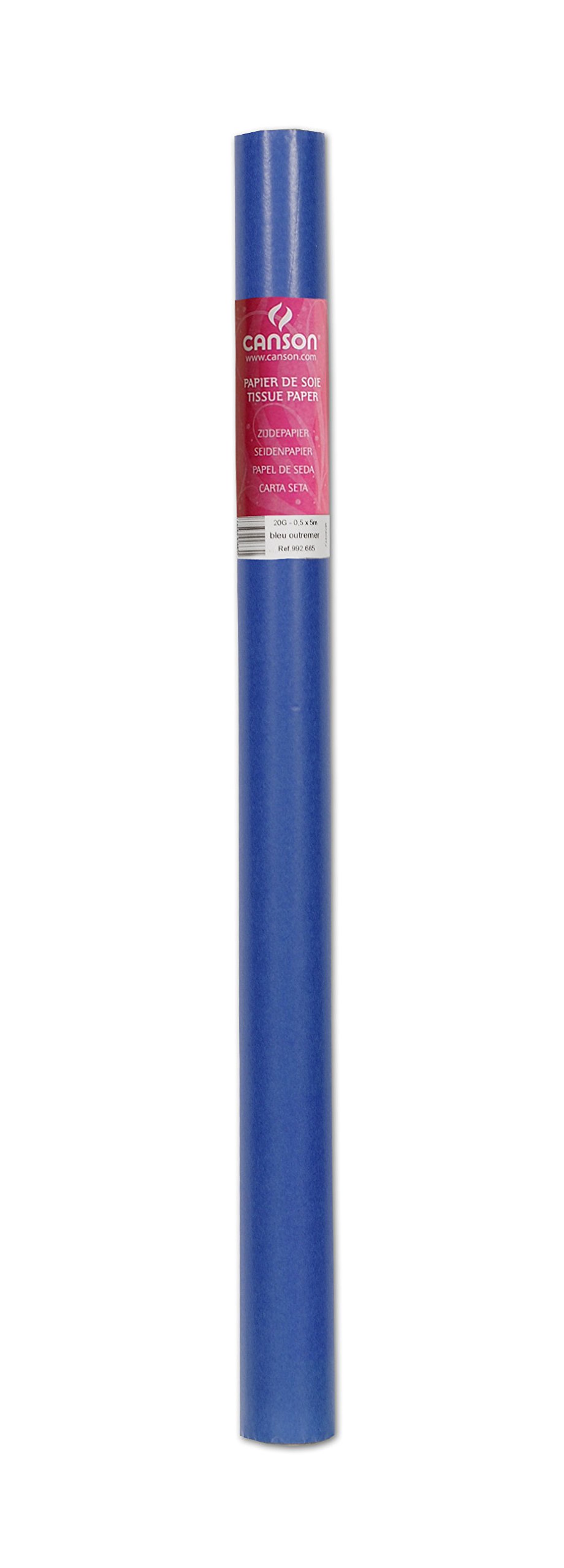 Canson Rouleaux Rollo de 10 papeles de seda 20 G/m² 0,5 x 5 m, color azul ultramar (bleu outremer) 0,5 x 5 m
