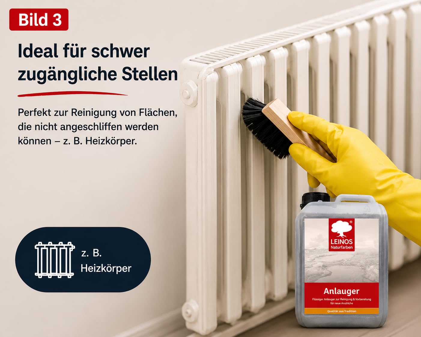LEINOS 950 Anlauger 2,50 l – Reiniger & Untergrundvorbereitung für geölte, lackierte & latexgestrichene Flächen | entfernt Fett & Schmutz | für Öllack-Anstriche | ideal für unzugängliche Bereiche