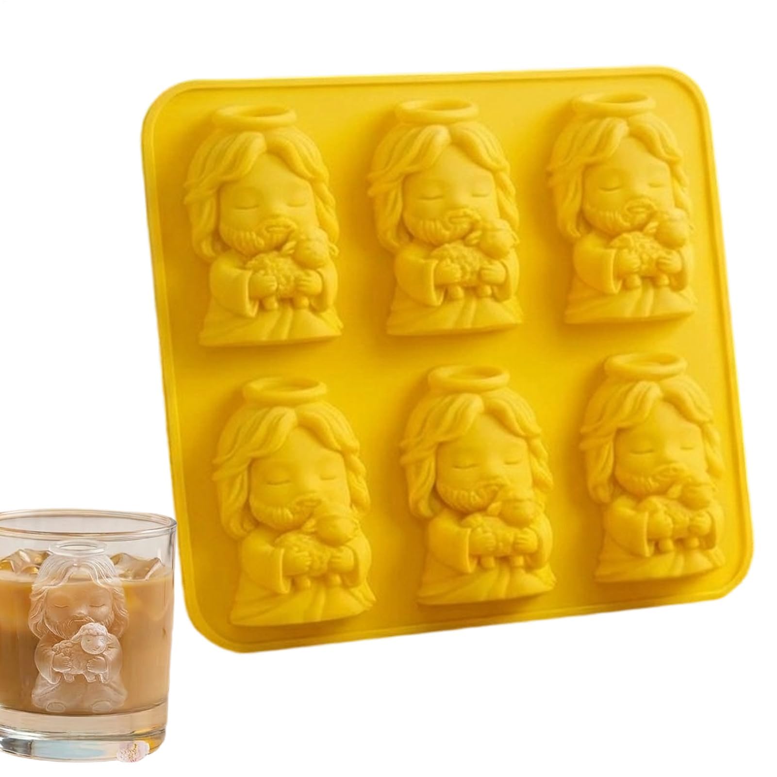 Muiltvoe Ice Tray, Easy Release Religious Maker Silicone Mold, Tray Chocolate Mold, Perfect for Home, Bar, Freezer, Whiskey, Cocktail, Bourbon, Drink, Juice, Candy, Holiday Party
