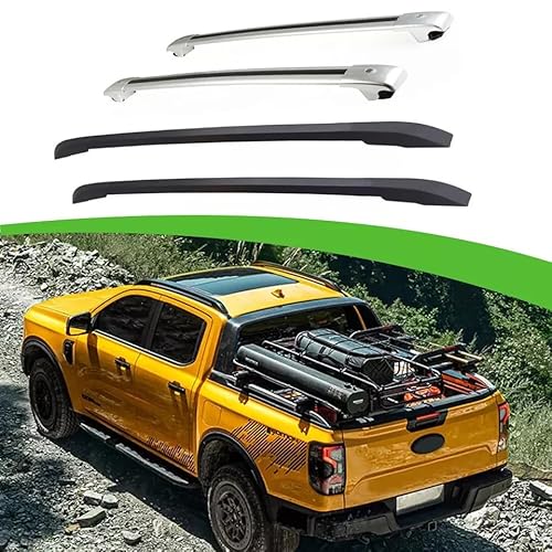 4Pcs Aluminum Fit for Ford Ranger T9 2023 2024+ Roof Rail Racks Crossbars Cross Bar Side Rail Bar Luggage Carrier