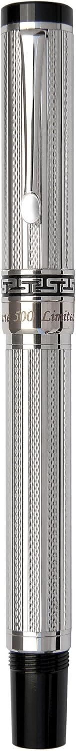 Xezo Tribune Pure Platinum Layered Diamond-Cut Fine Rollerball Pen, Weighty and Balanced, Individually Numbered (Tribune Platinum R), Silver, Black : Office Products