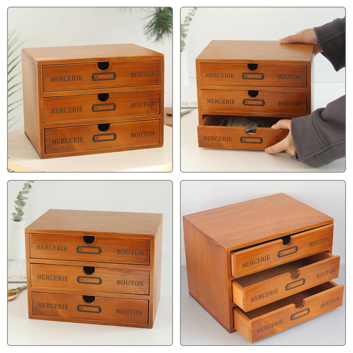 Organizzatore da Scrivania con Cassetto, Grande in Legno | Uffici e Tavoli, Facile da Pulire e Usare, Contenitore Multiuso Compatto