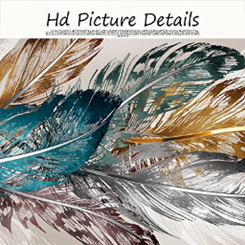 Plumes impression sur toile colorée 70x140cm pour décoration salon - 3