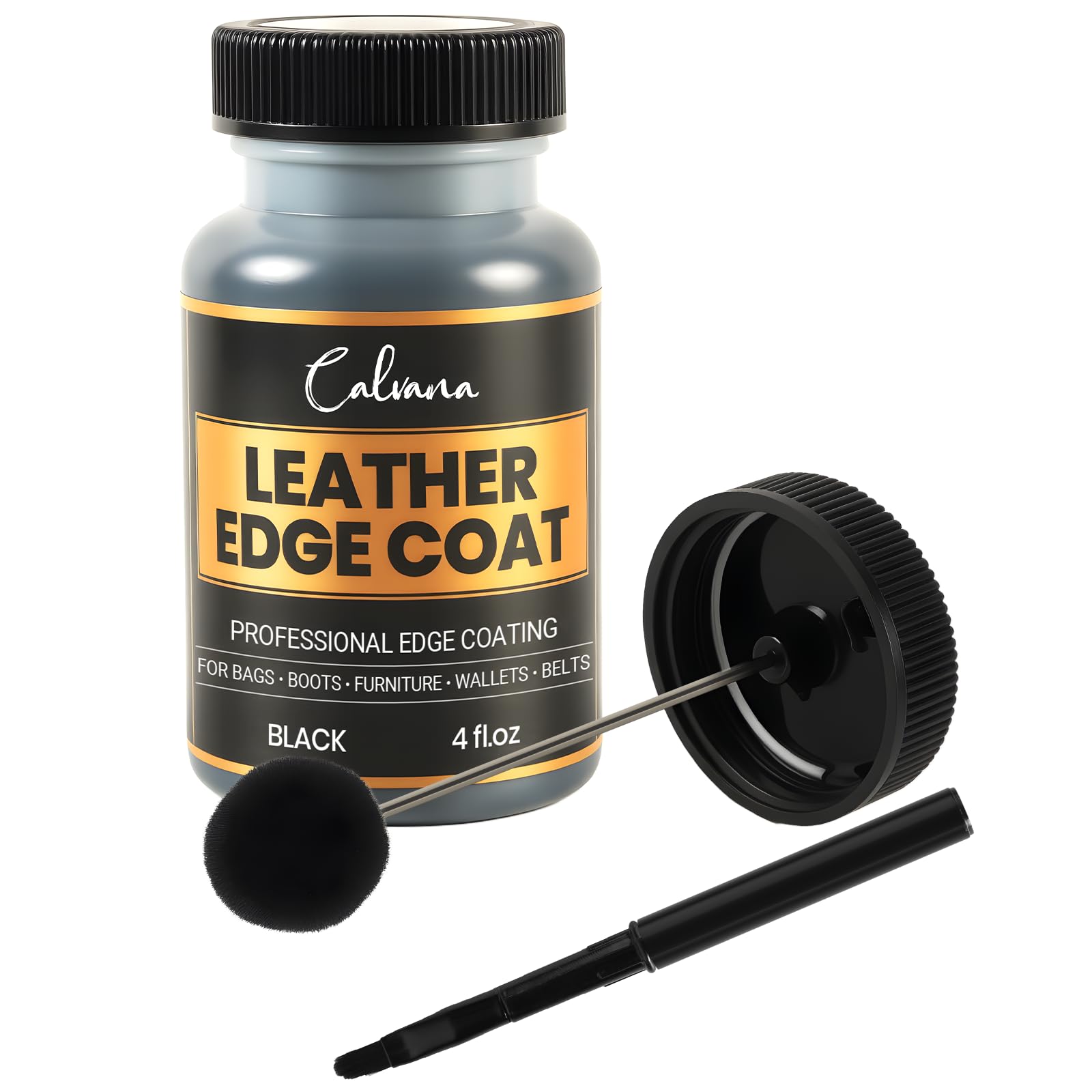 Black Leather Edge Coat with Built-in Applicator - Flexible, Water-Resistant Edge Sealer & Finish for Purses, Belts, Shoes, Bags, Furniture & More (4oz)-image-36