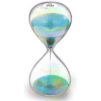 SuLiao Sand Timer 30 Minutes Turquoise 30 Min Hourglass Sand Time Large Sand Glass Reloj de Arena 30 Minutes for Home Desk Office Decoration