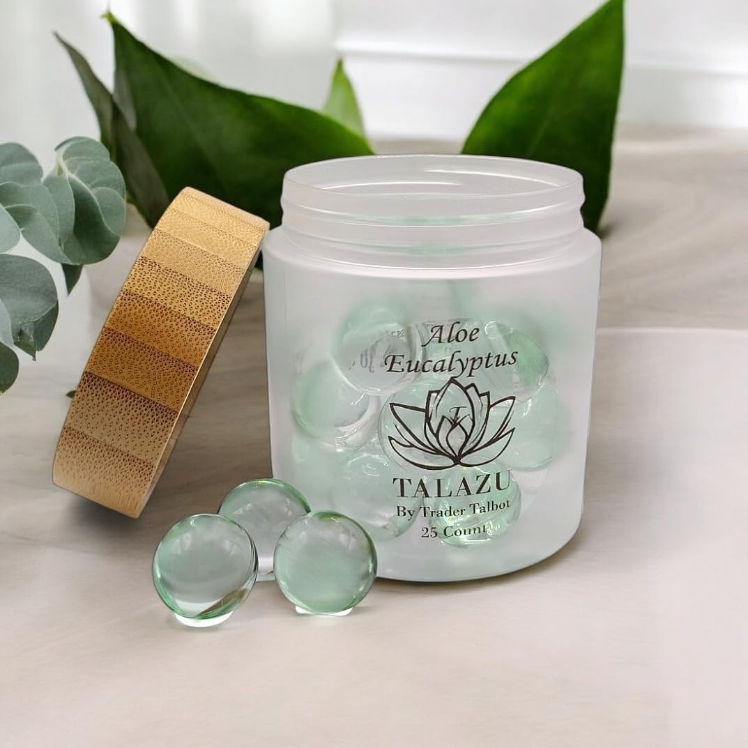 Eucalyptus & Aloe Bath Pearls (25 Count) – Aromatherapy Bath Oil Beads for Stress Relief, Relaxation & Soft Skin