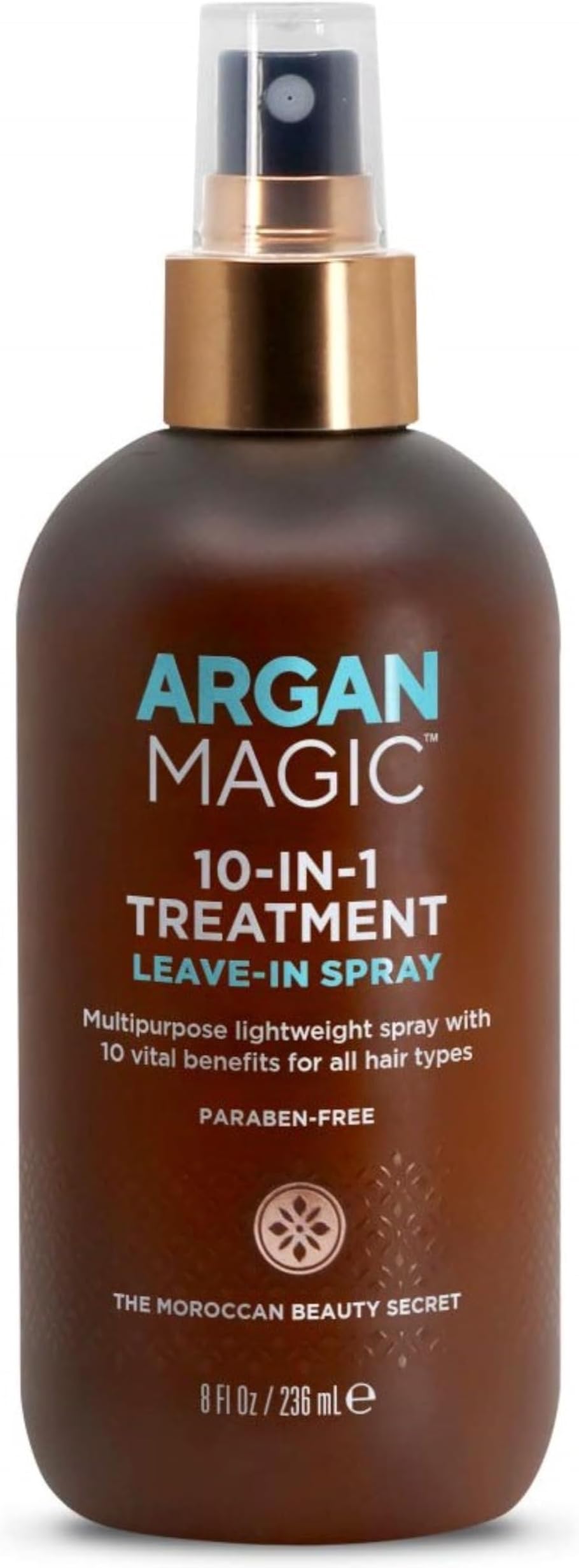 Argan Magic 10 in 1 Hair Treatment & Stylizing Multipurpose Leave in Spray for all Hair Types | Made in USA | Paraben Free | Cruelty Free (8 oz)
