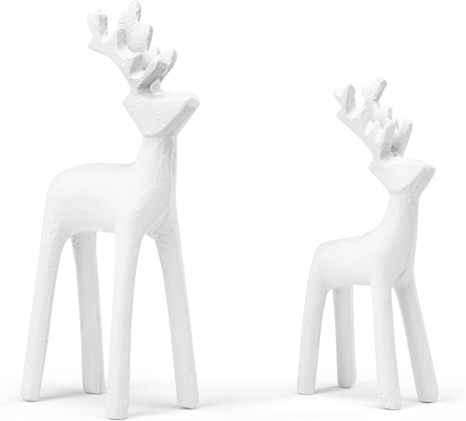 DEMDACO Cozy Time Rustic Flocked Trees Whitewashed, Natural Brown Lg. 13", Med. 10.5", Sm. 8.5" Wooden, Festive Holiday Décor, Christmas Decoration Figurine Set of 3