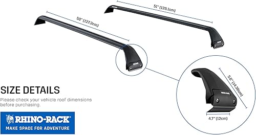 Miniatura 8 de Rhino-Rack - Portaequipajes compatible con Jeep Wrangler Unlimited JK JL JT Gladiator de 4 puertas, tapa dura de 4 puertas, montaje en canalón,