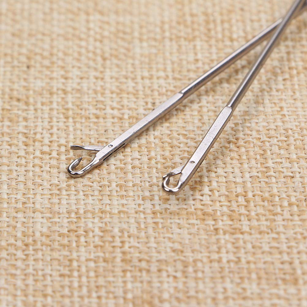 2pcs Stainless Steel Long Loop Turner Crochet Hooks Sewing Belt Cited Tool Diy Knitting Accessories