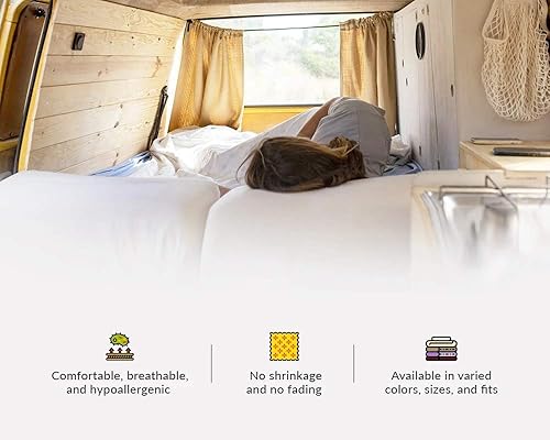 Miniatura 6 de Sábanas de litera para colchón de caravana King (72 x 80), 400 hilos, 100% algodón egipcio, sábanas para colchón de caravana de 10-15 pulgadas,