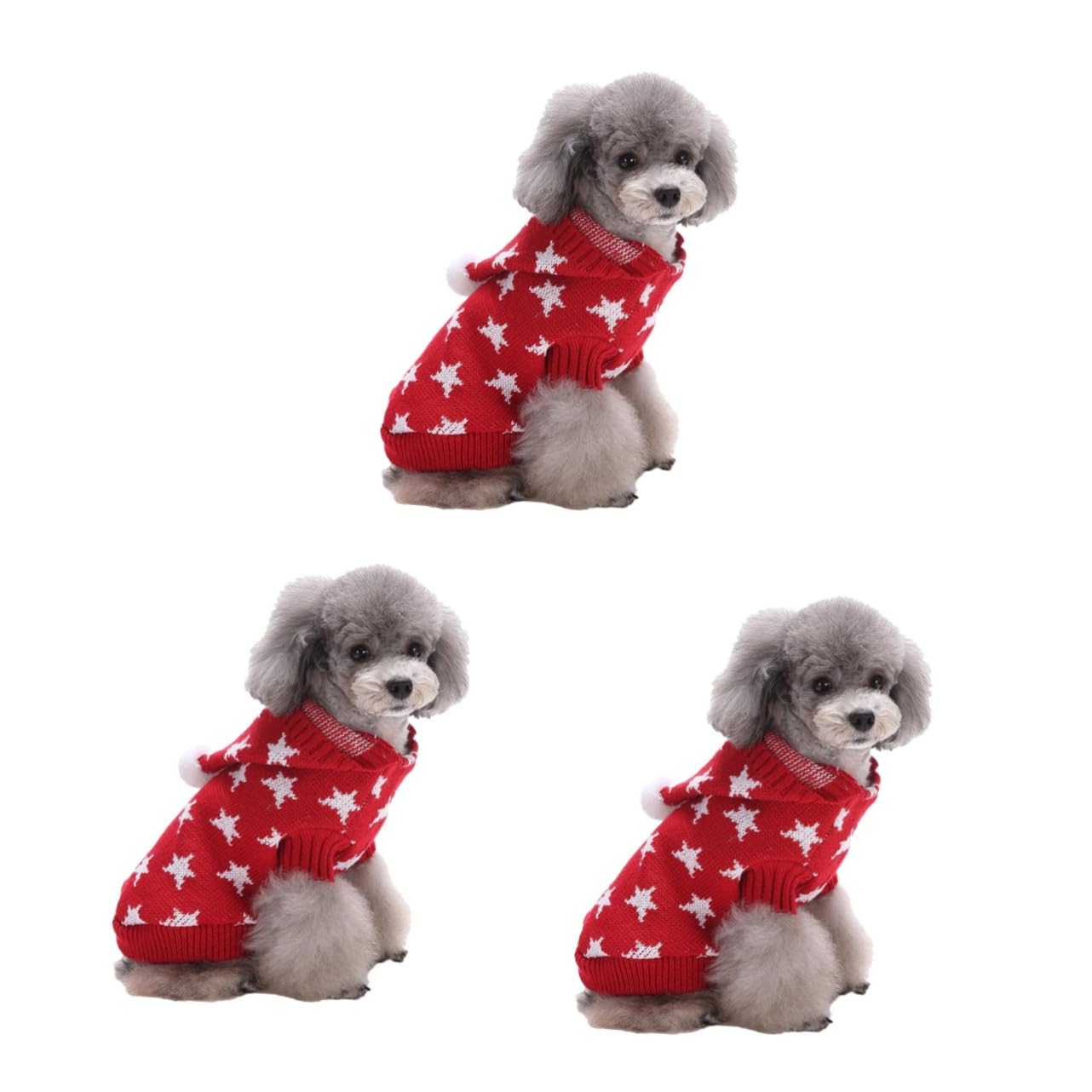 Kisangel Lot De 3 Sweats À Capuche pour Animaux De Compagnie Manteau Rouge pour Chien Pull pour Chien De Taille XL