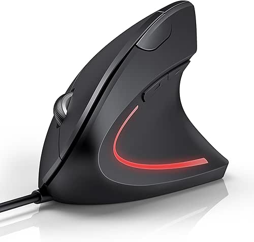 TECKNET Wired Mouse, 6400 DPI Ergonomic Mouse 6 Buttons Silent