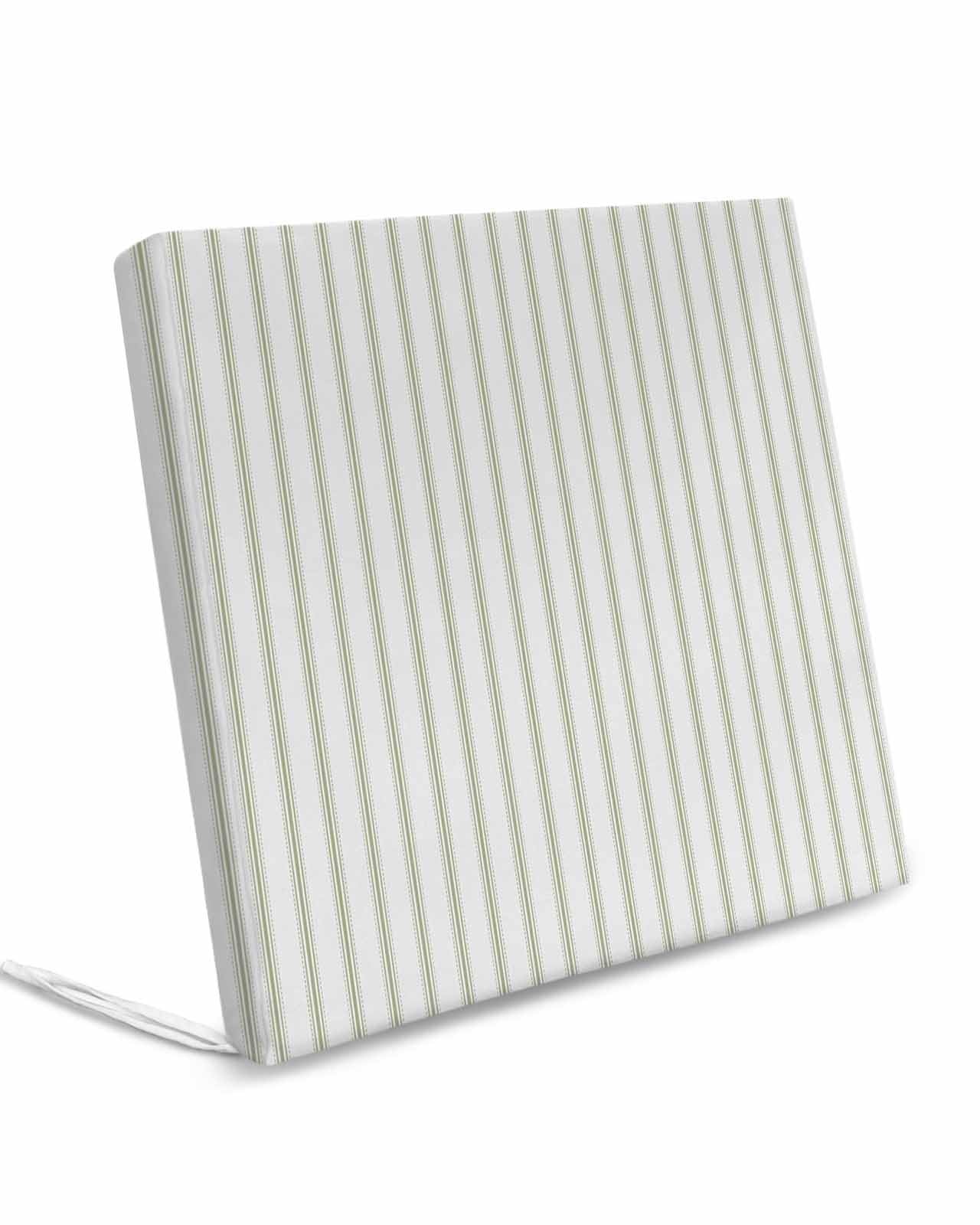 Homechoid Sage Green Stripes Indoor Outdoor Couch Cushion Covers Replacement 4 Pack, Boho Minimalist Geometric Vertical Soild Dots Waterproof Chair Sofa Seat Cover with Ties 24x24x4