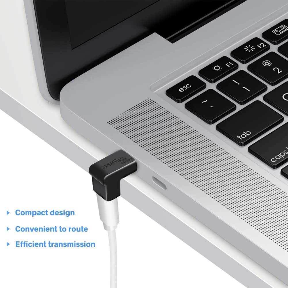 Adapter USB C 90 Stopni (2 Sztuki), Seminer Adapter USB C 3.1 Męski na Zeński, Adapter Pionowy Typu C Skierowany w Górę i w dół Złącze Rozszerzające Kompatybilne z MacBookiem, Telefonem USB-C