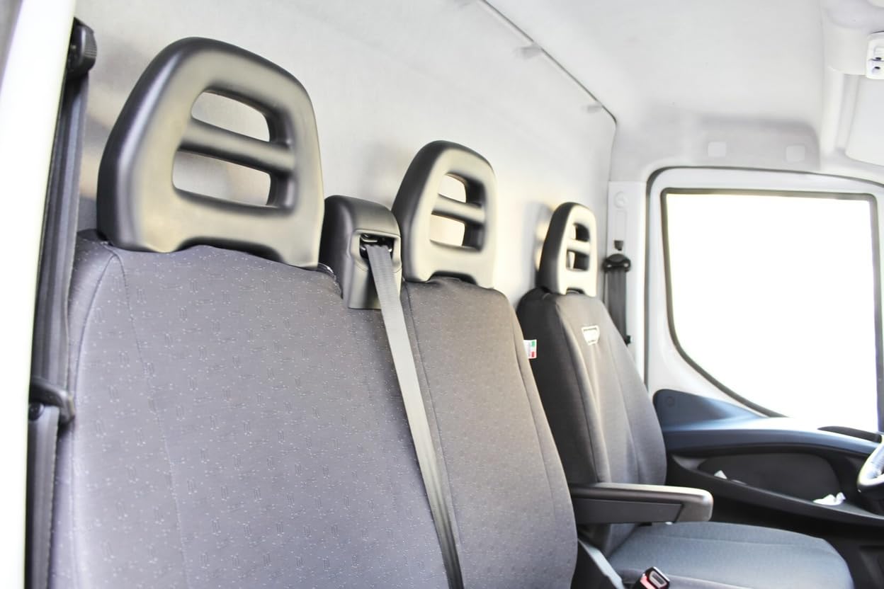 Italfodere - Coprisedili in Tessuto Accoppiato Antracite Compatibili con Iveco Daily IV dal 2014> - 3 Posti - Accessori Auto Interni - Resistenti - Comfort e Protezione Totale - Facili da Installare
