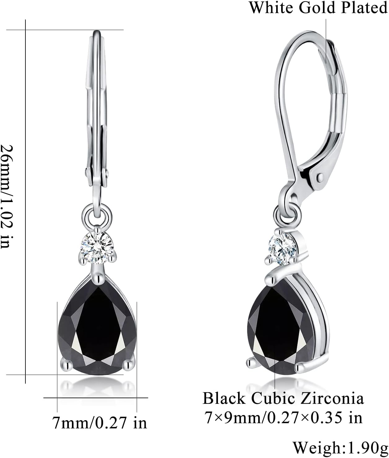 CiNily Teardrop Leverback Dangle Earrings for Women Hypoallergenic 14K Gold Plated Cubic Zircon Drop Earrings Fashion Crystal Earrings for Girls Jewelry Christmas Gifts - Image 3