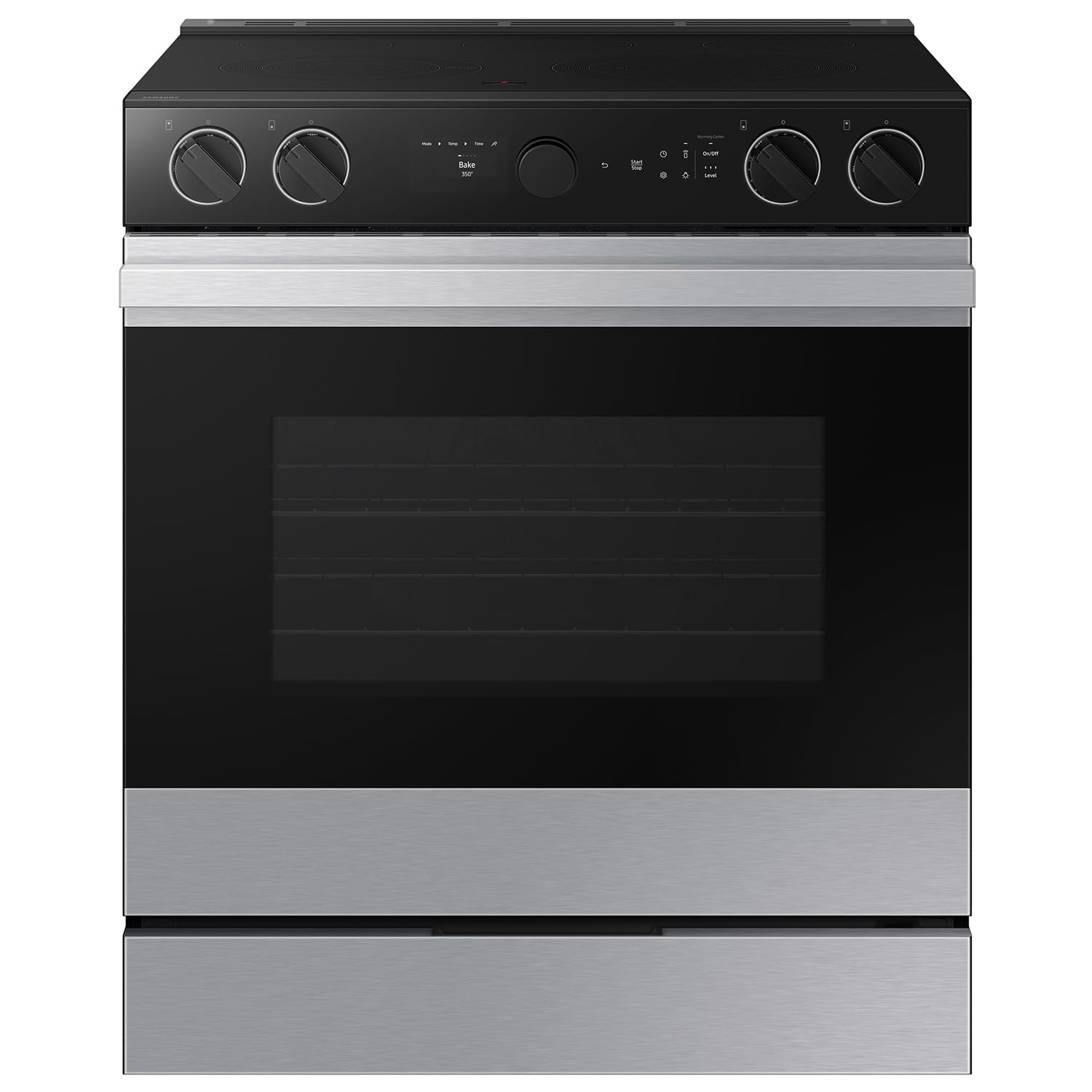 SAMSUNG Bespoke Smart Slide-In Electric Range 6.3 cu. ft. with Smart Oven Camera &amp; Illuminated Precision Knobs, NSE6DG8700SRAA, Stainless Steel