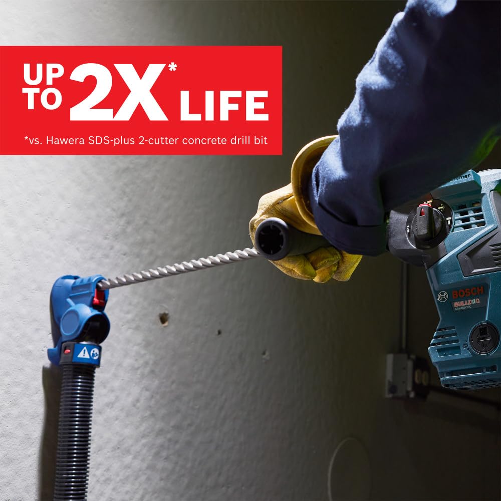 Bosch HC4C2011B5-3/40.6 cm. x 10.2 cm x 15.2 cm SDS-Plus® Bulldog™ - Broca resistente para martillo rotativo - Paquete de 5