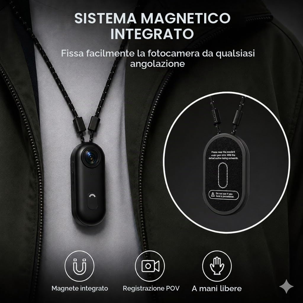 4K Action Cam Mini Bodycam WiFi Sportive Camera 120°, 30FPS POV Registrazione,Macchina Fotografica Subacquea Impermeabile 30m Mini Portatile Videocamera Magnete Clip per Casco da Bici/Moto,Nero