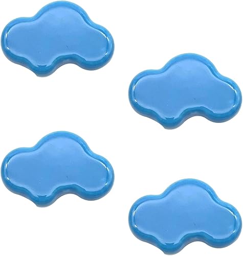 Miniatura 6 de SANTOUSI Pomos azules de dibujos animados para gabinete, tiradores de muebles en forma de nube, pomos de manija de cajón de 1.93 x 1.3 x 0.87