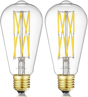 Leools Vintage LED Edison Bulb Dimmable 10W Led Filament Light Bulbs,1200 Lumen,4000K Neutral White,100 Watt Equivalent,E26 Medium Base Decorative Antique Lamp for Home 2Pack.White