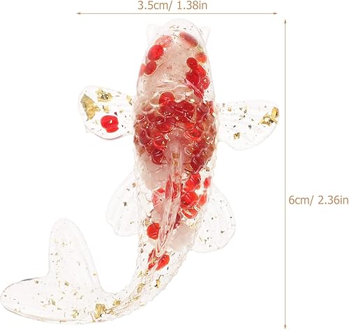Miniatura 6 de ibasenice 2 figuras pequeñas de cristal de pez Koi, decoraciones de mesa naturales para la oficina en casa, únicas para festivales y ocasiones