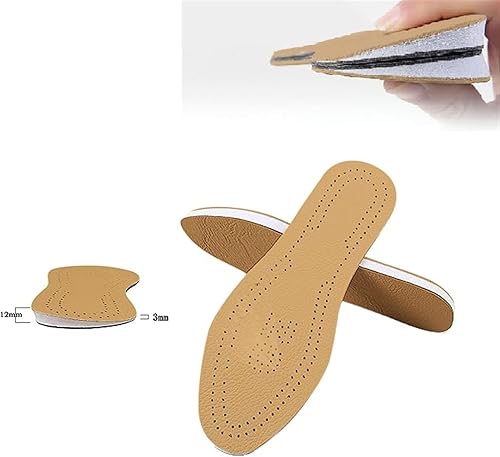 Miniatura 2 de 2 pares de plantillas ortopédicas de cuero para piernas OX, inserciones de talón, rodilleras de cuña para mujeres y hombres, pronación correctiva,