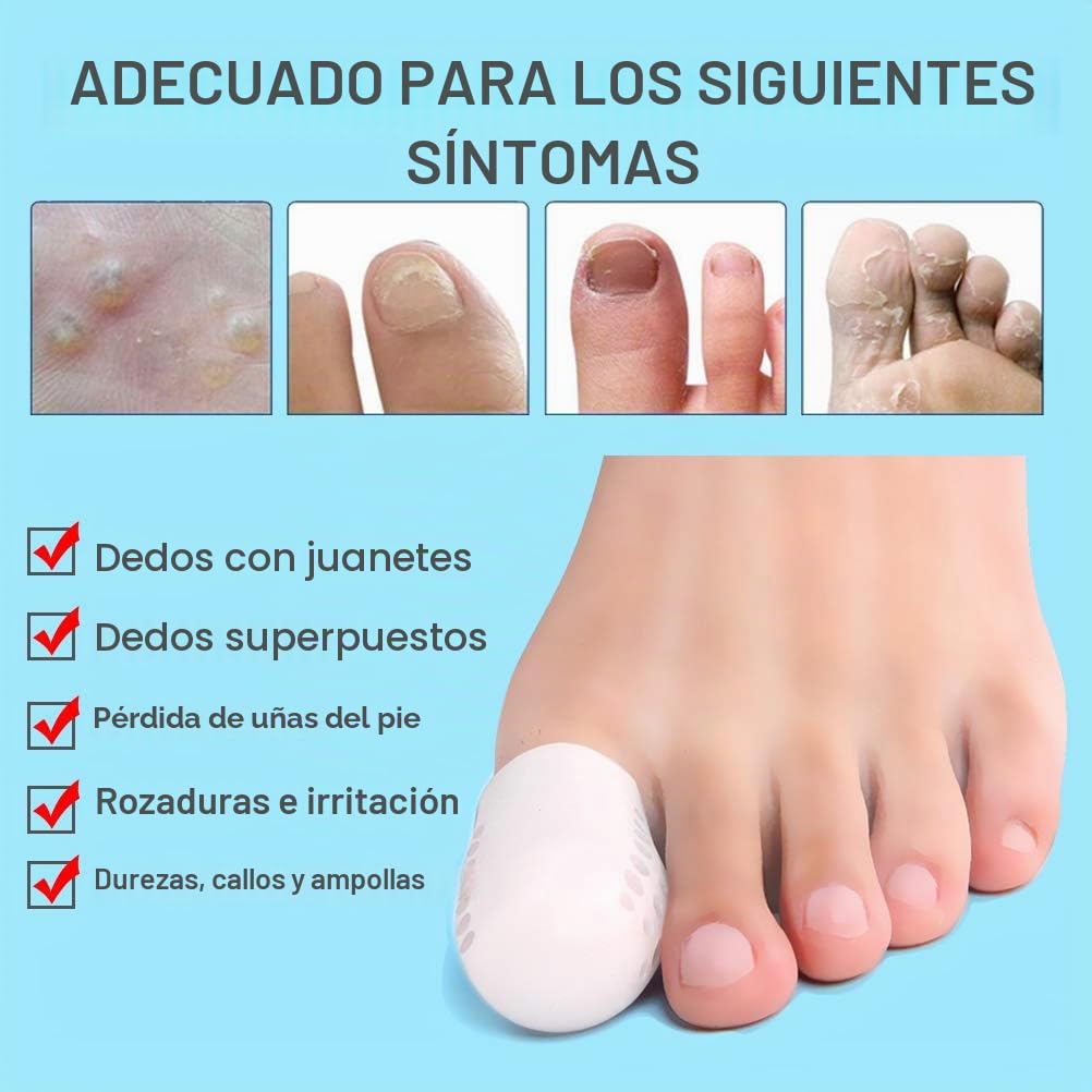 Protector dedo gordo pie, 10 piezas Punteras de Silicona para Dedo Gordo, Mangas transpirables, evita callos y ampollas, silicona para hombres y mujeres.