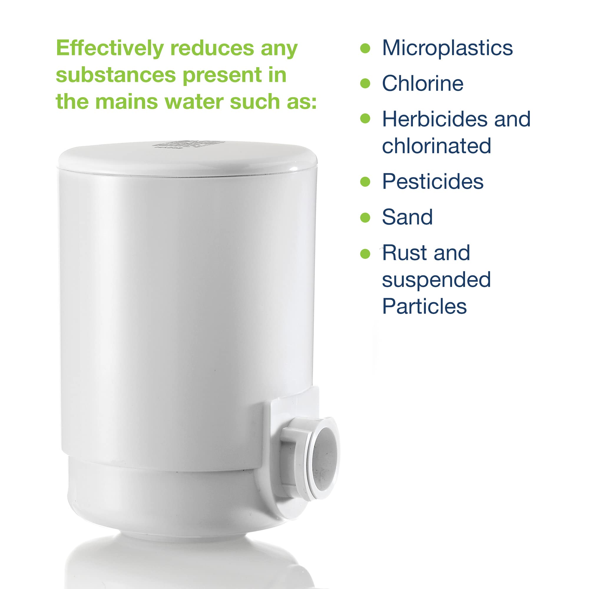 LAICA FR01M Filtre pour Robinet HYDROSMART+ METAL STOP - Composant de Rechange pour GENOVA, 1200 L d'Eau Filtrée, Réduit les Métaux Lourds, Fabriqué en Italie, Blanc