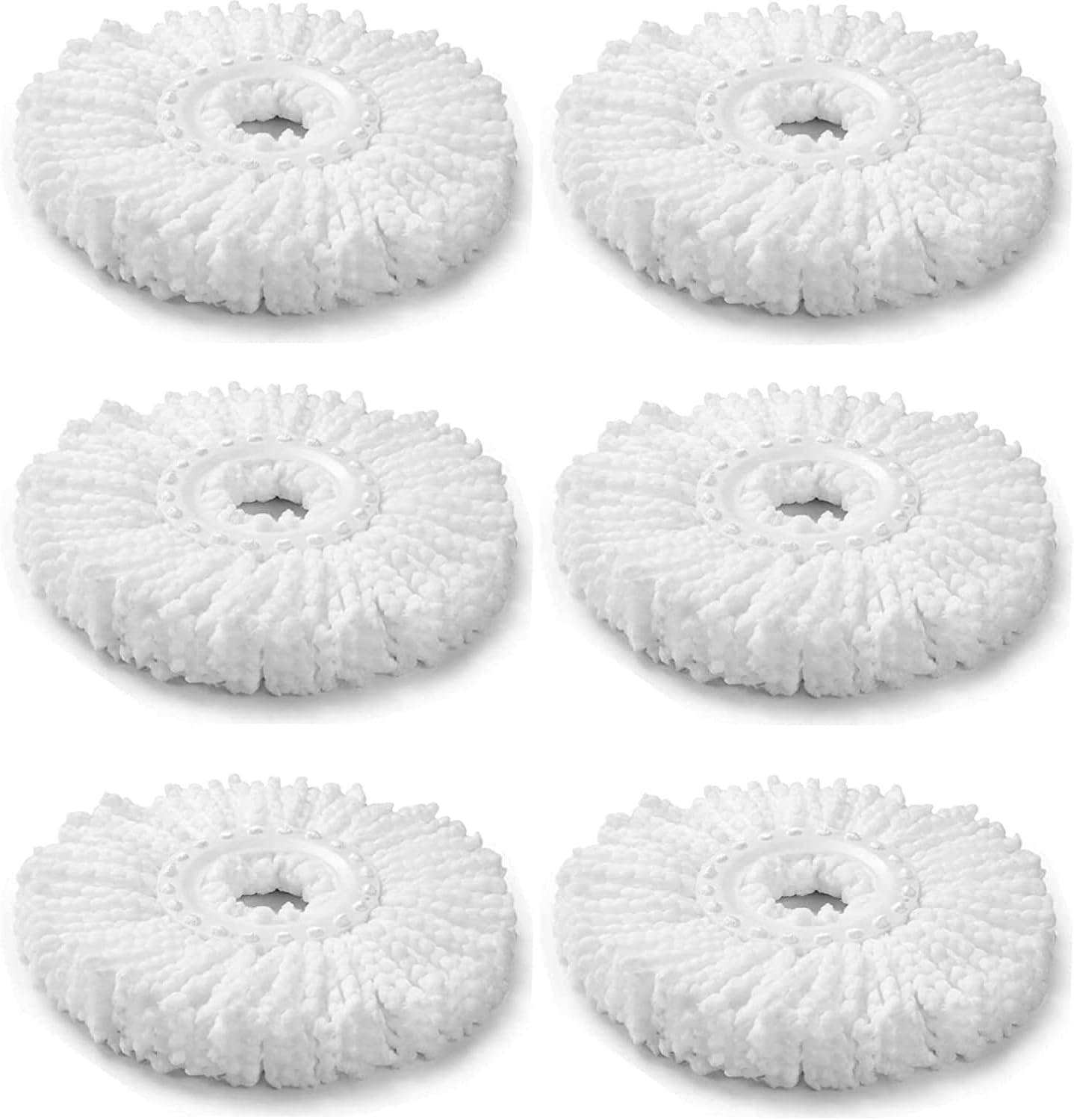 MAMATOONS 6PCS Microfiber Replacement Mop Heads 360 Degree Spin Mop