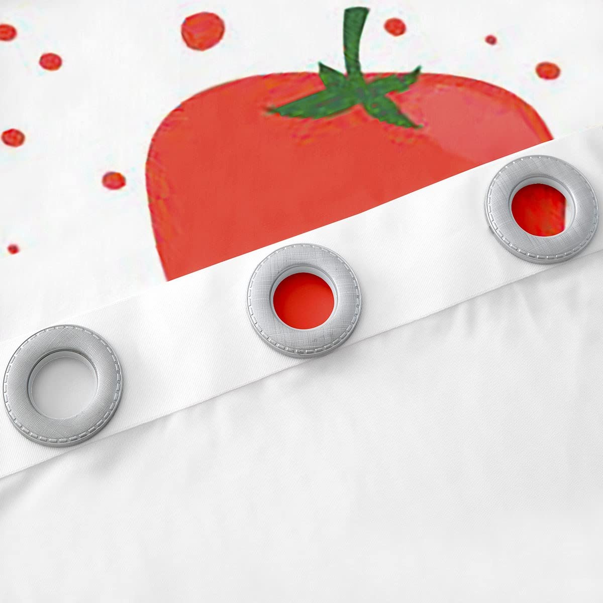 Pomidor maluch zasłony okienne do sypialni salonu z owocami tropikalnymi zasłony dla dzieci chłopcy dziewczęce świeże czerwone pomidory kropki zasłony okienne żywe urocze kawaii dekoracje okienne