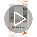 Image of VIKI Wardrobe | Wooden Almirah for Clothes,Door for Bedroom, 3 Door Wardrobe with Drawer & Hanging Space (Dark Wenge, Frosty White - 40D x 120W x 180H) | 1 Year Warranty | Free Assembly