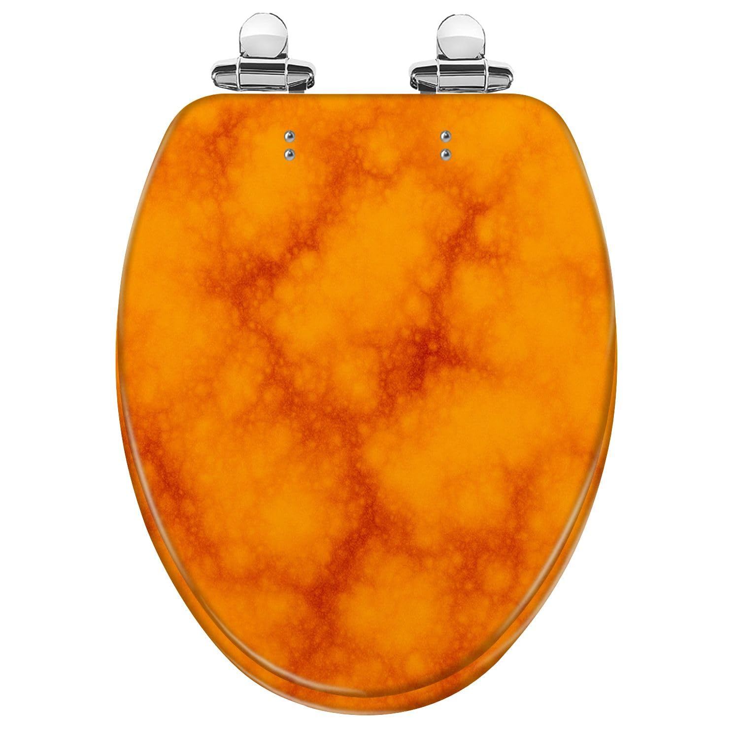 Woven Resin Toilet Seat With Slow Close Lid And Quick-Release Hinges, Easy To Clean, Round(Multi5,18.5x14.5)