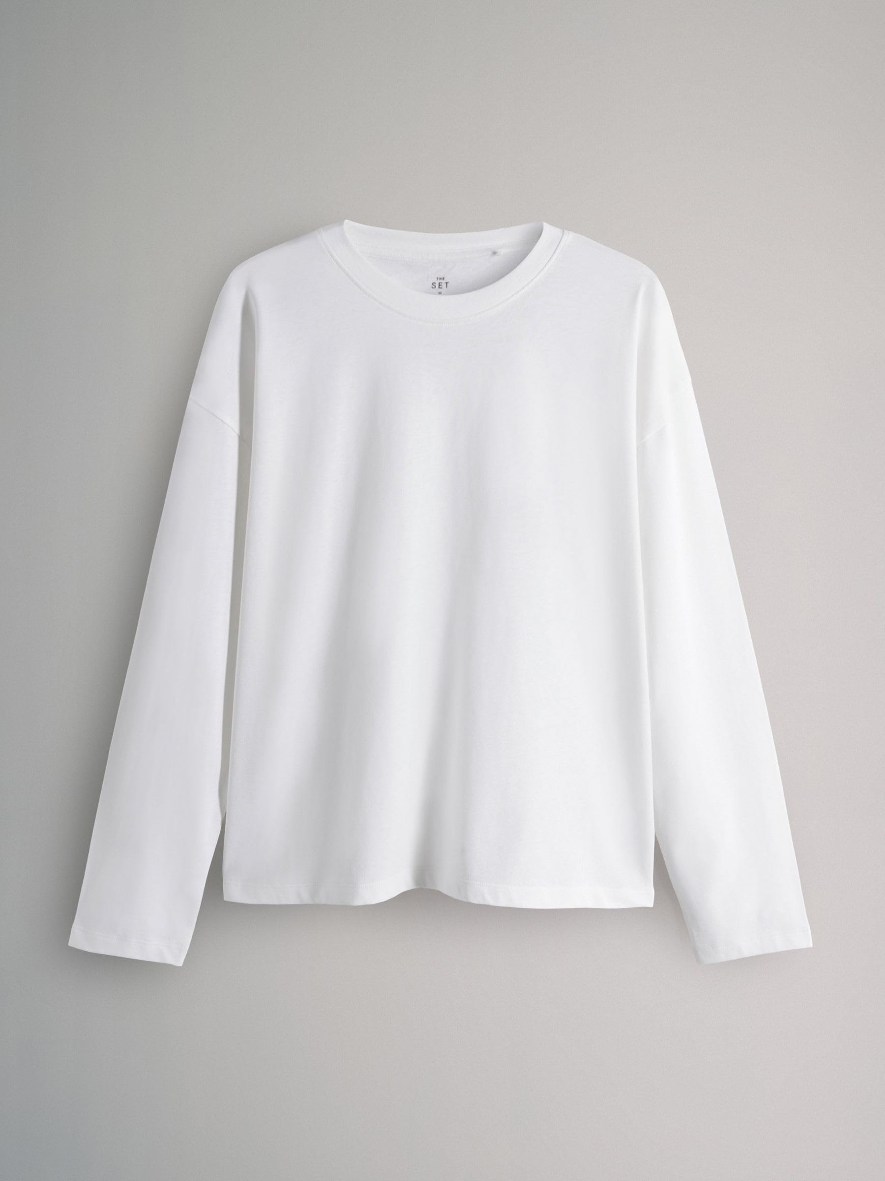 THE SET Damen t Relaxed Fit Langarmshirts, 4er-Pack