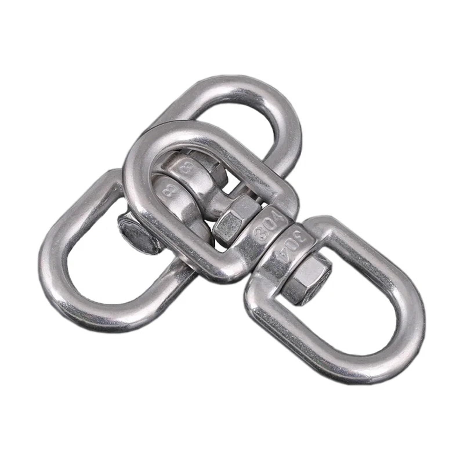 Doppelseitiger Wirbel M4 M5 M6 M8 M10 M12 A2 Doppelseitiger Drehhakenring Aus Edelstahl, 8-förmig, Drehbar, Karabiner(M10)