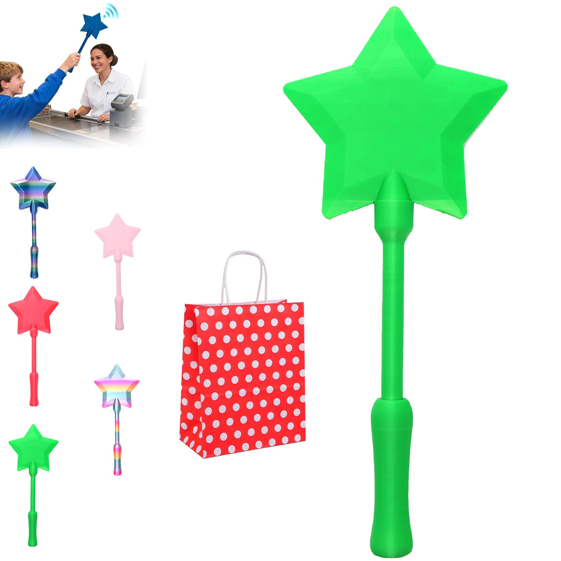 Fairy Pay Wand, 3D Printed Wand Tap to Pay,Star Magic Wands Contactless Payment Card Holder, Taps-to-Pays Credit Card Wands (Telescoping-F) — view 7