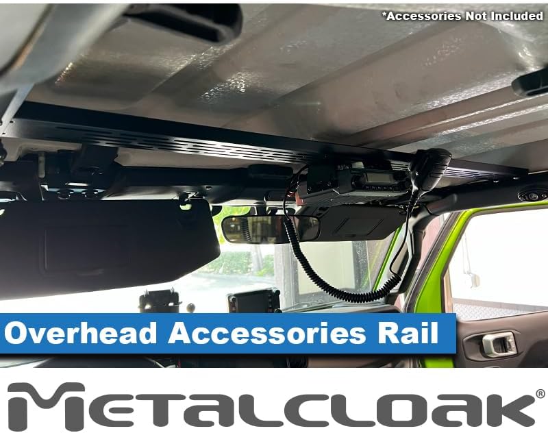 Overhead Accessory Rail for JL Wrangler & JT Gladiator (2018-23), Provides Accessory Mounting Locations, Adjustable Rail, Quick and Easy Installation; Black Textured Powder Coat Finish, Made in USA